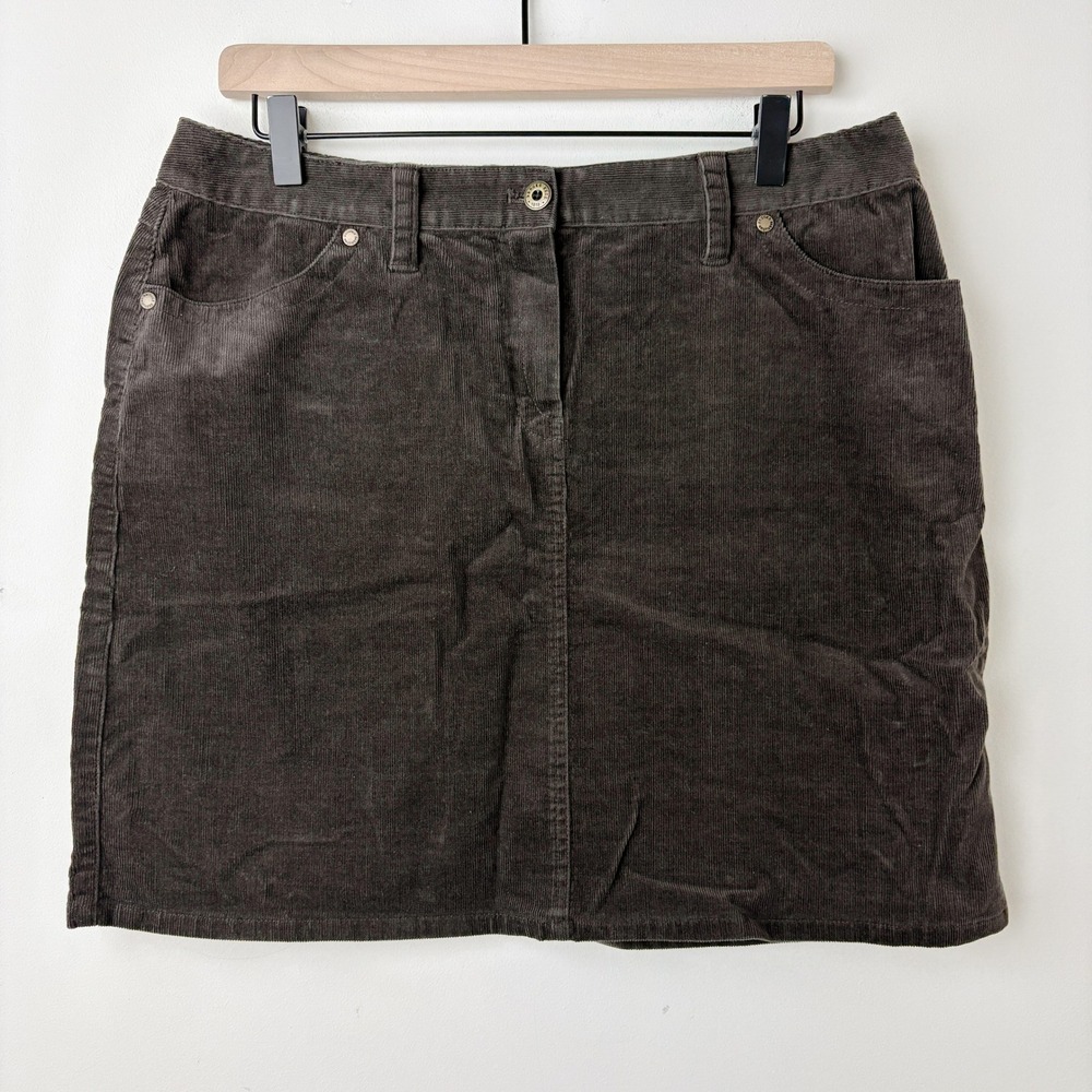 Brooks Brothers Brown Corduroy Mini Skirt Women's 10 Dark Academia Y2K Preppy